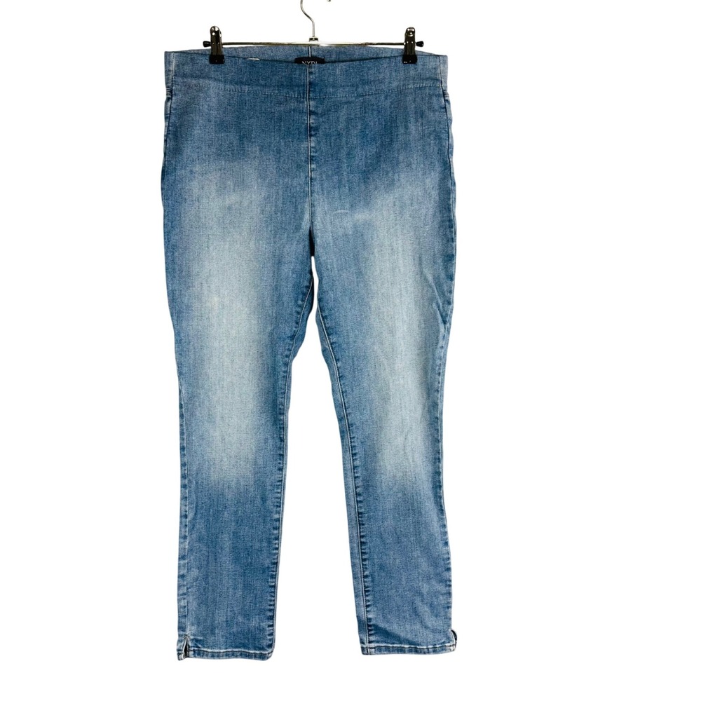 NYDJ Womans Sz 14 Plus Jeans Blue Alina Pull On Ankle Lift Tuck Stretch Denim